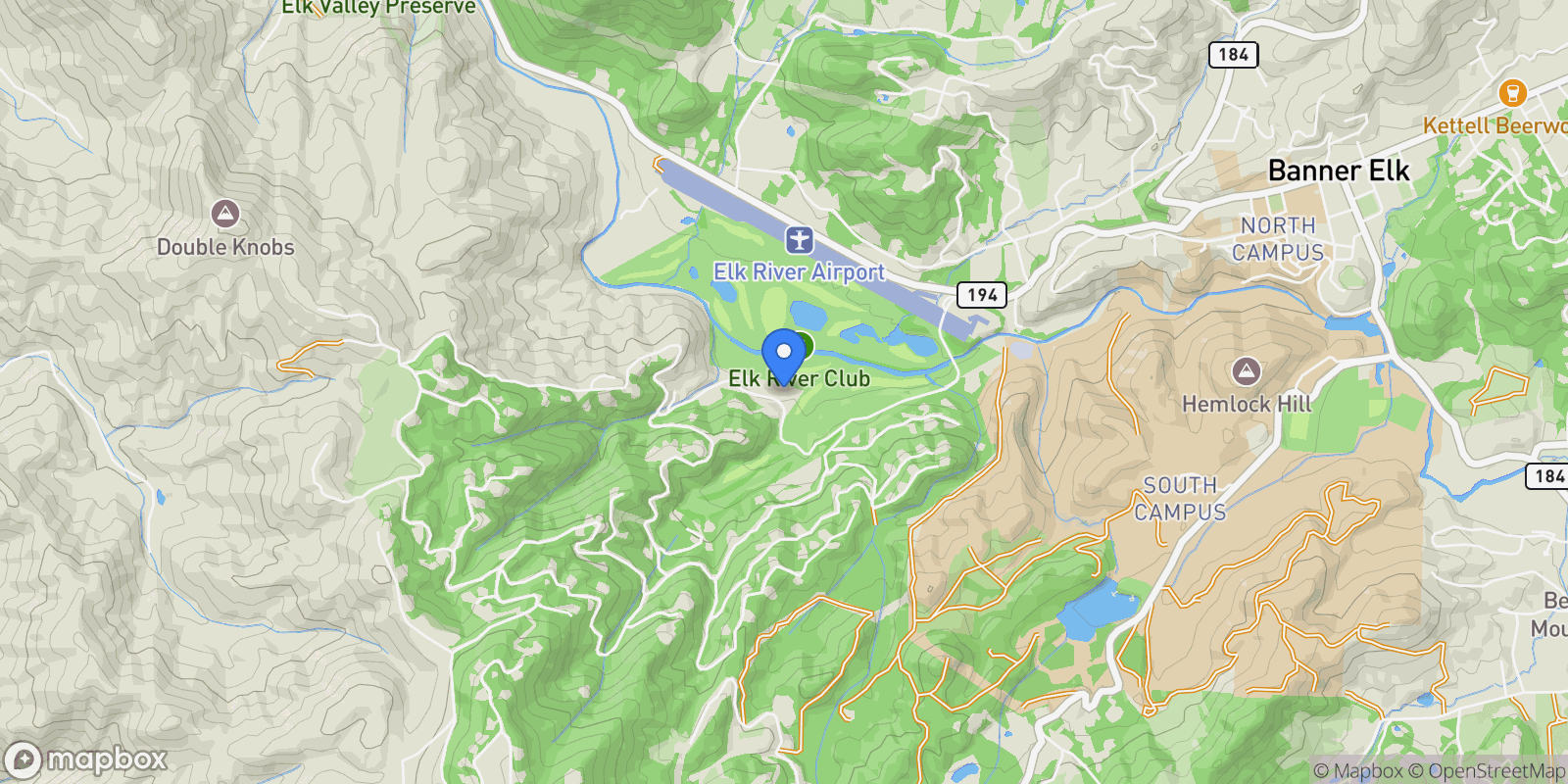 Map showing 870 Clubhouse Drive B2, Banner Elk, North Carolina, United States.