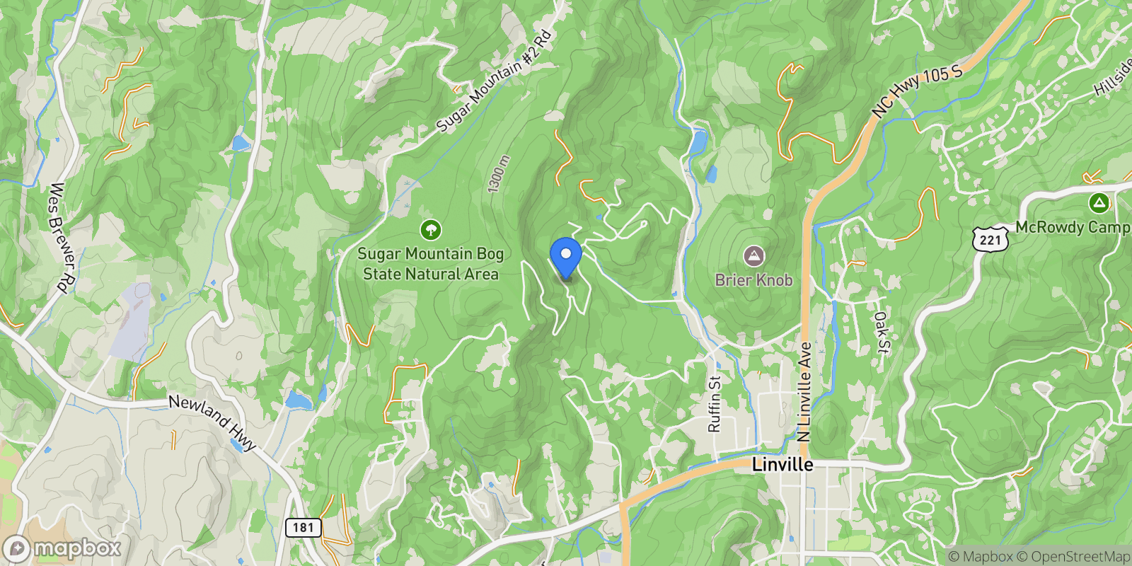 Map showing 63 Two Hawks Lane, Grandfather, North Carolina, United States.