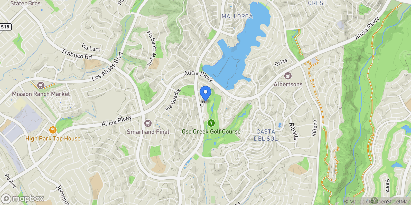 Map showing 23332 Coso , 134, Mission Viejo, CA 92692, Mission Viejo, California, United States.