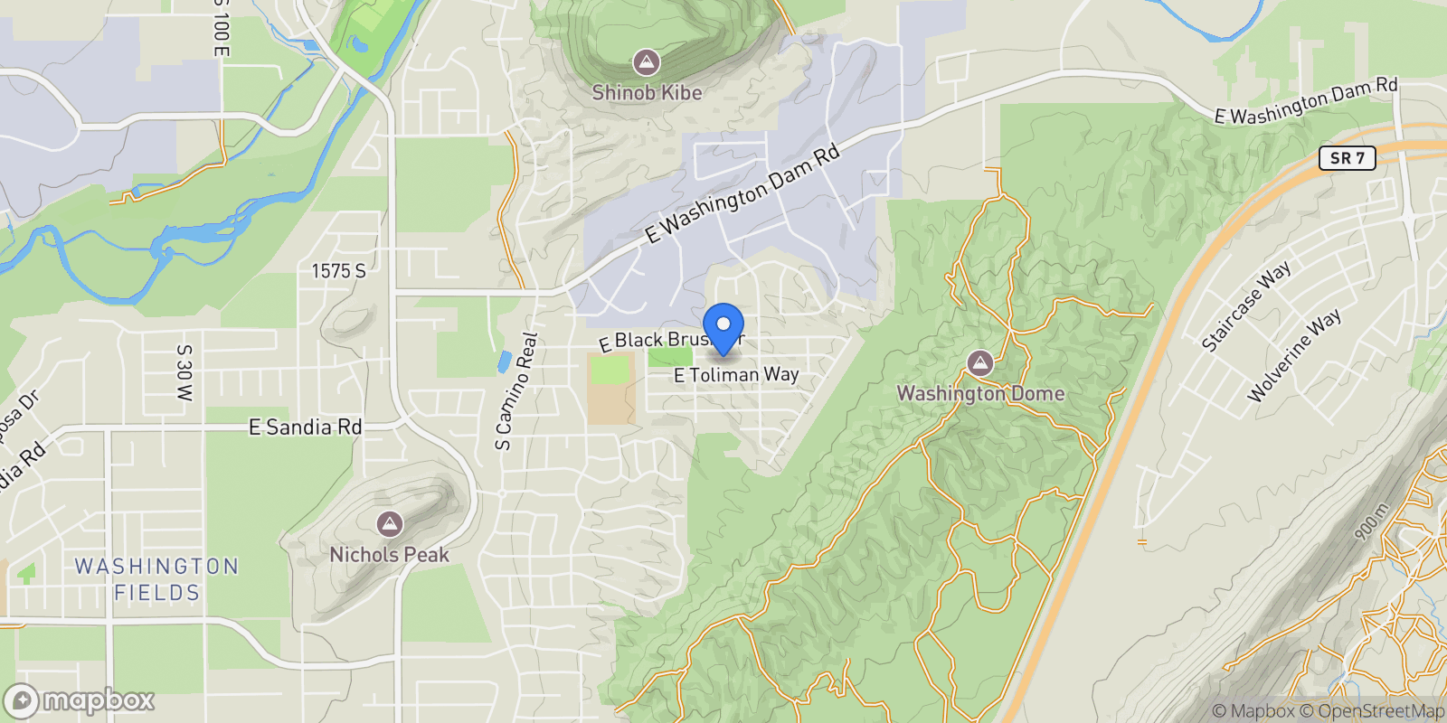 Map showing 1464 E CENTAURUS WAY, Washington, Utah, United States.