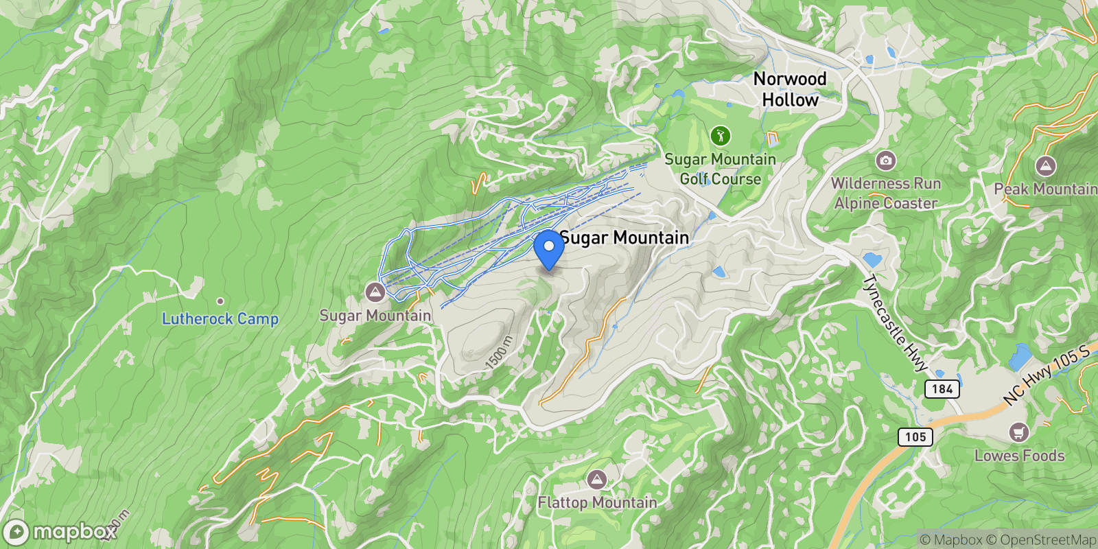 Map showing 342 Ridgeline Drive 15B, Banner Elk, North Carolina, United States.