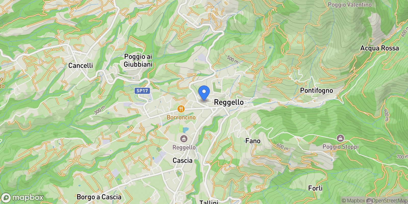 Map showing Reggello, Tuscany, Italy.