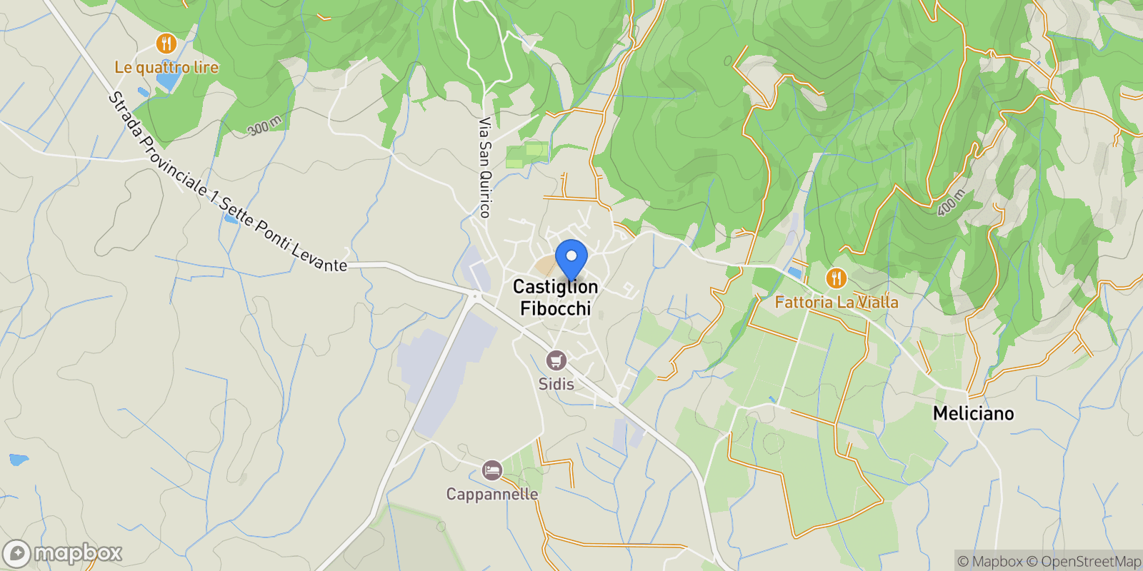 Map showing Castiglion Fibocchi, Tuscany, Italy.