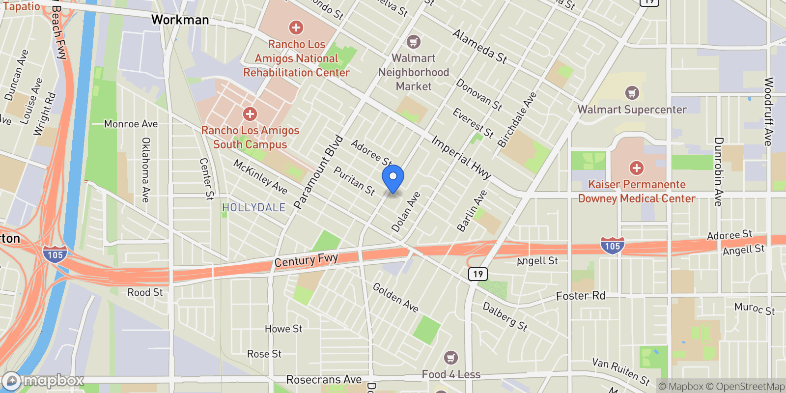 Map showing 8312 Devenir Av, Downey, CA 90242, Downey, California, United States.