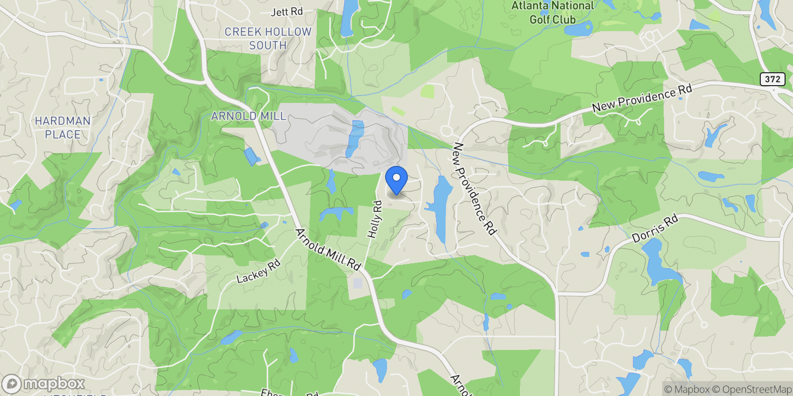Map showing Milton, Georgia, United States.
