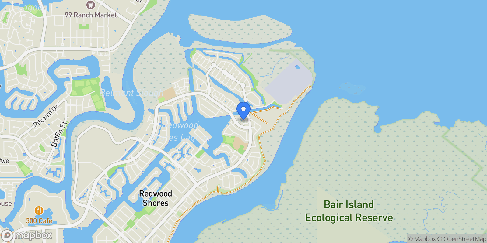 Map showing 583 Shoal Circle, Redwood City, California, United States.