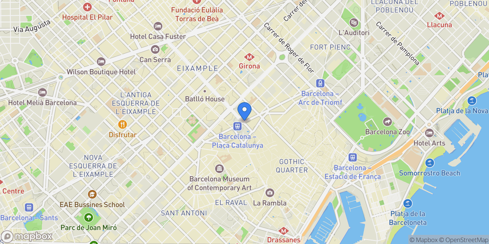 Map showing Pg. de Gràcia, Barcelona, Spain, Eixample, Barcelona, Spain.
