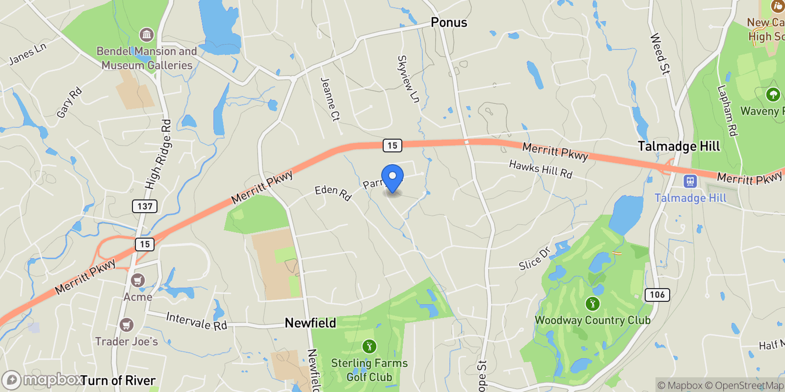 Map showing 113 Woodbrook Drive, Stamford, CT, 06907, USA, Stamford, Connecticut, United States.