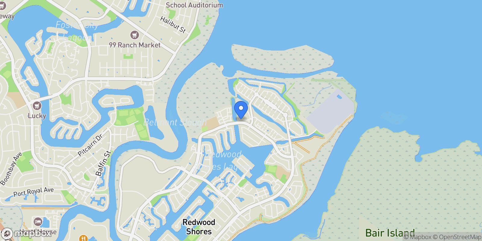 Map showing 106 Camerota Way, Redwood City, California, United States.