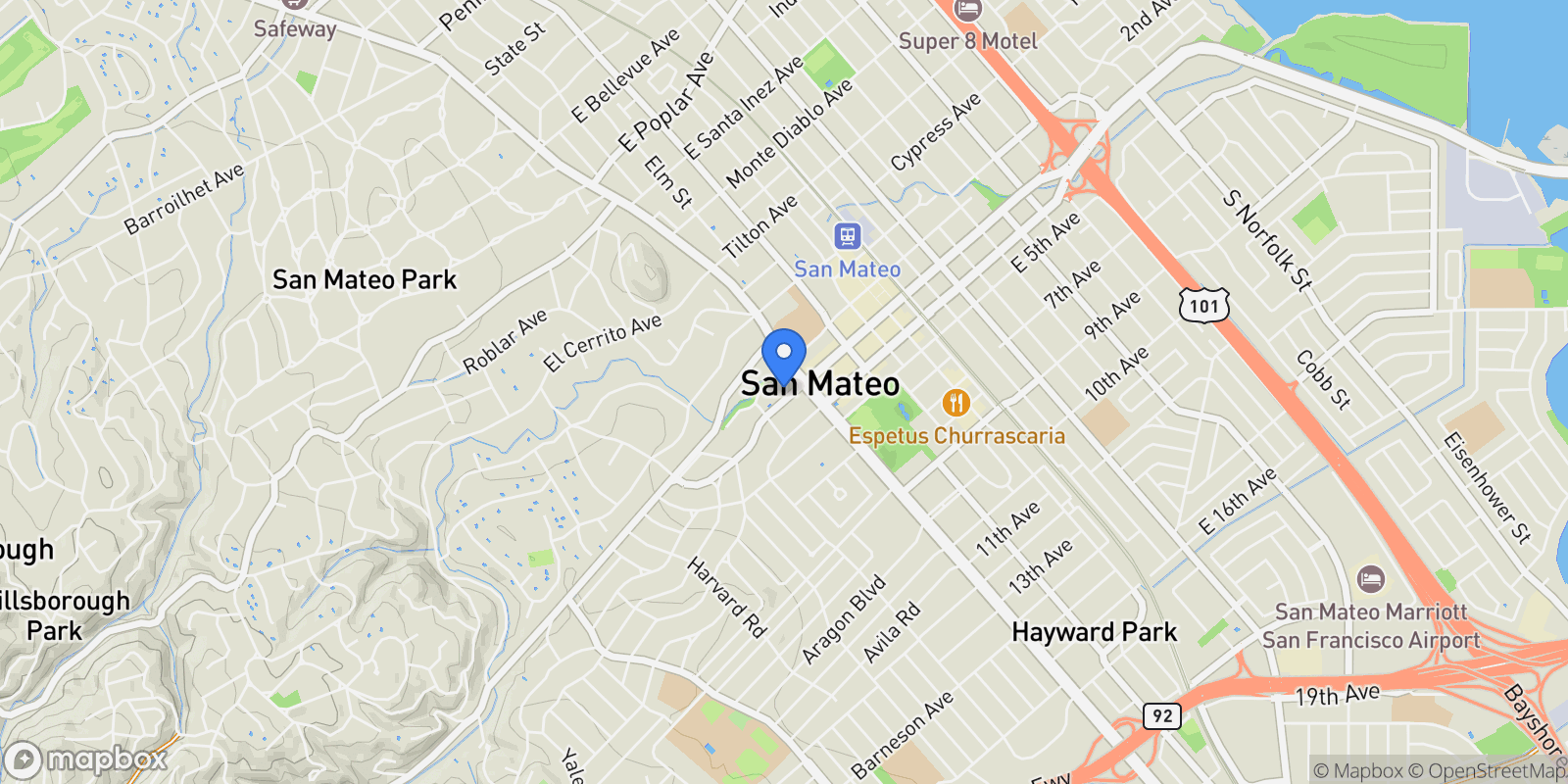 Map showing 20 W 3rd Avenue, San Mateo, California, United States.