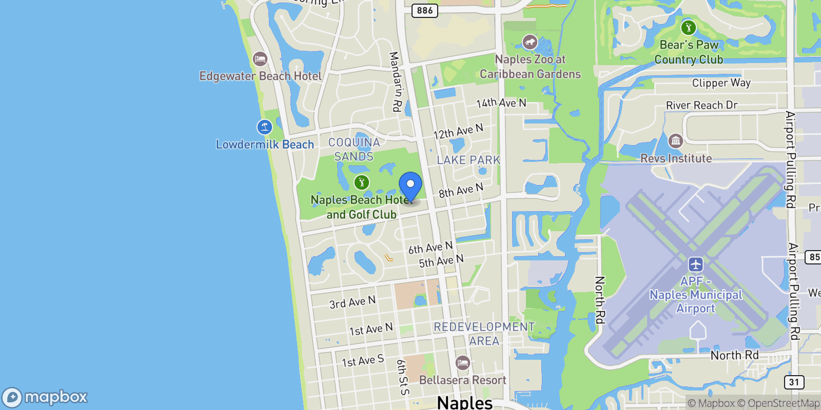 Map showing 774 S Golf DR, Naples, FL, 34102, USA, Naples, Florida, United States.