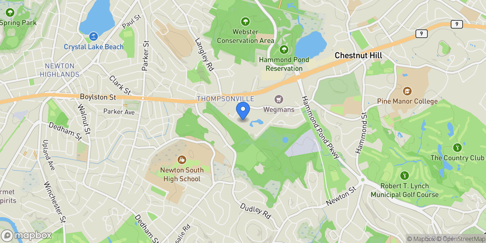 Map showing 79 Florence St, #402S, Newton, MA, 02467, USA, Brookline, Massachusetts, United States.