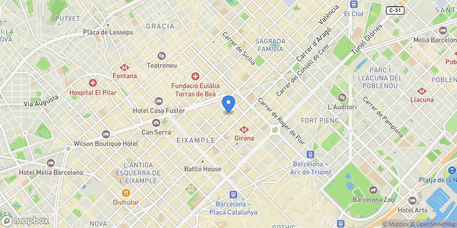 Map showing Carrer de València, Barcelona, Spain, Eixample, Barcelona, Spain.