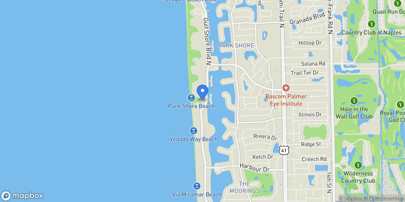 Map showing 3971 Gulf Shore BLVD N, #802, Naples, FL, 34103, USA, Naples, Florida, United States.