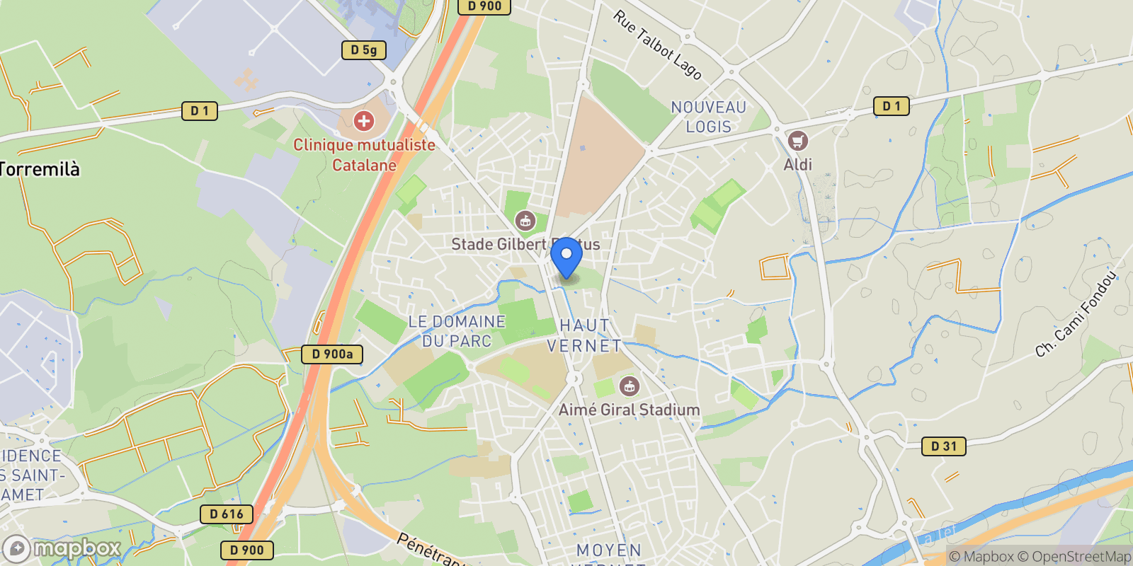 Map showing Perpignan, 66000, Perpignan, Occitanie, France.