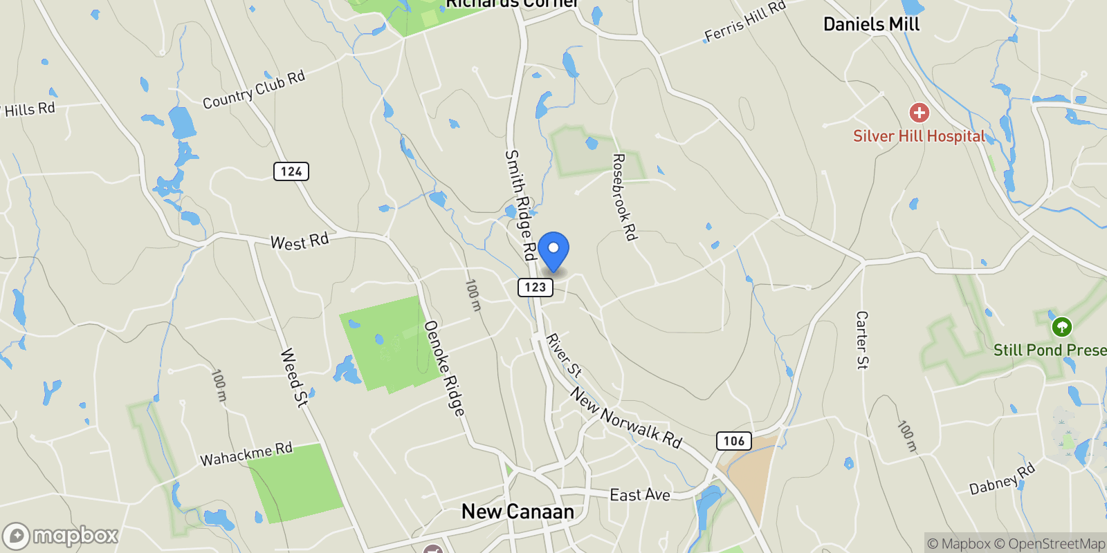 Map showing 52 Garibaldi Lane, New Canaan, CT, 06840, USA, New Canaan, Connecticut, United States.