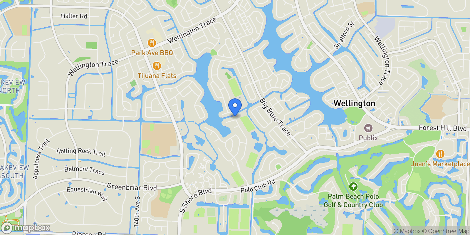 Map showing 2078 Sunderland Avenue, Wellington, FL, 33414, USA, Wellington, Florida, United States.