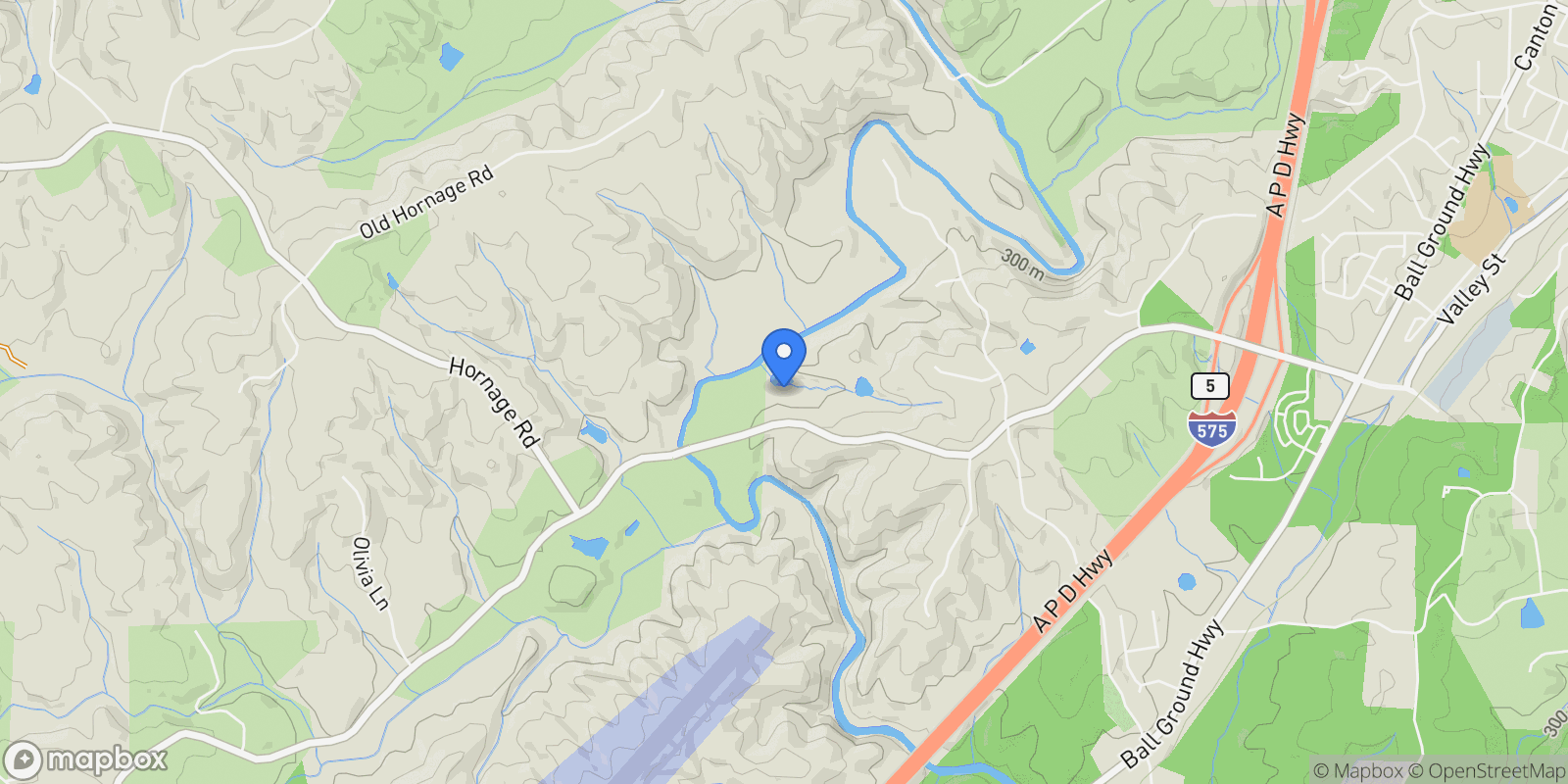 Map showing Ball Ground, Georgia, United States.