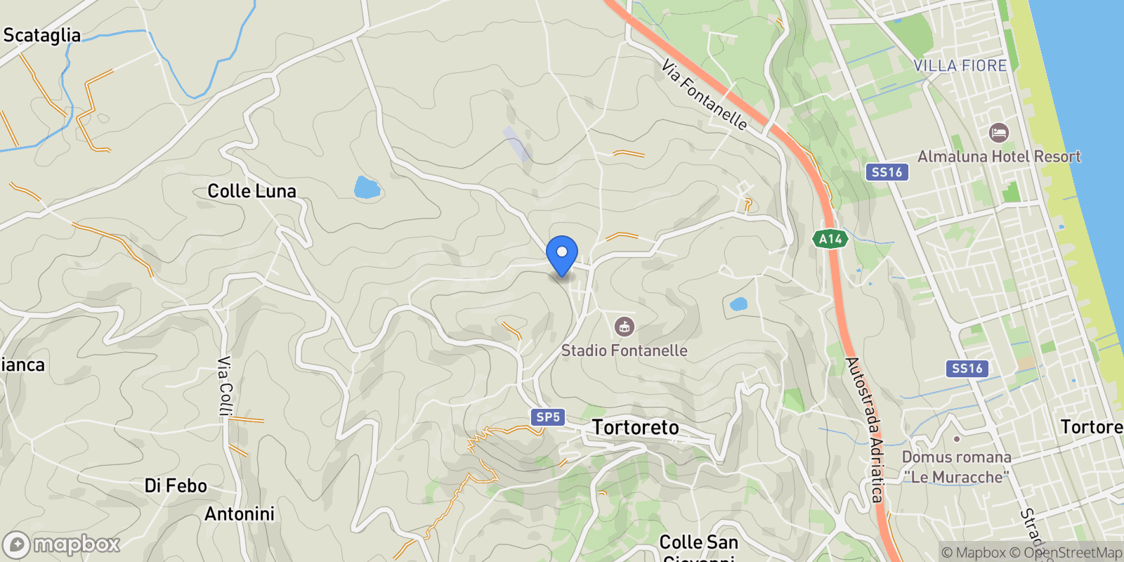 Map showing Badette, Tortoreto, Abruzzo, Italy.