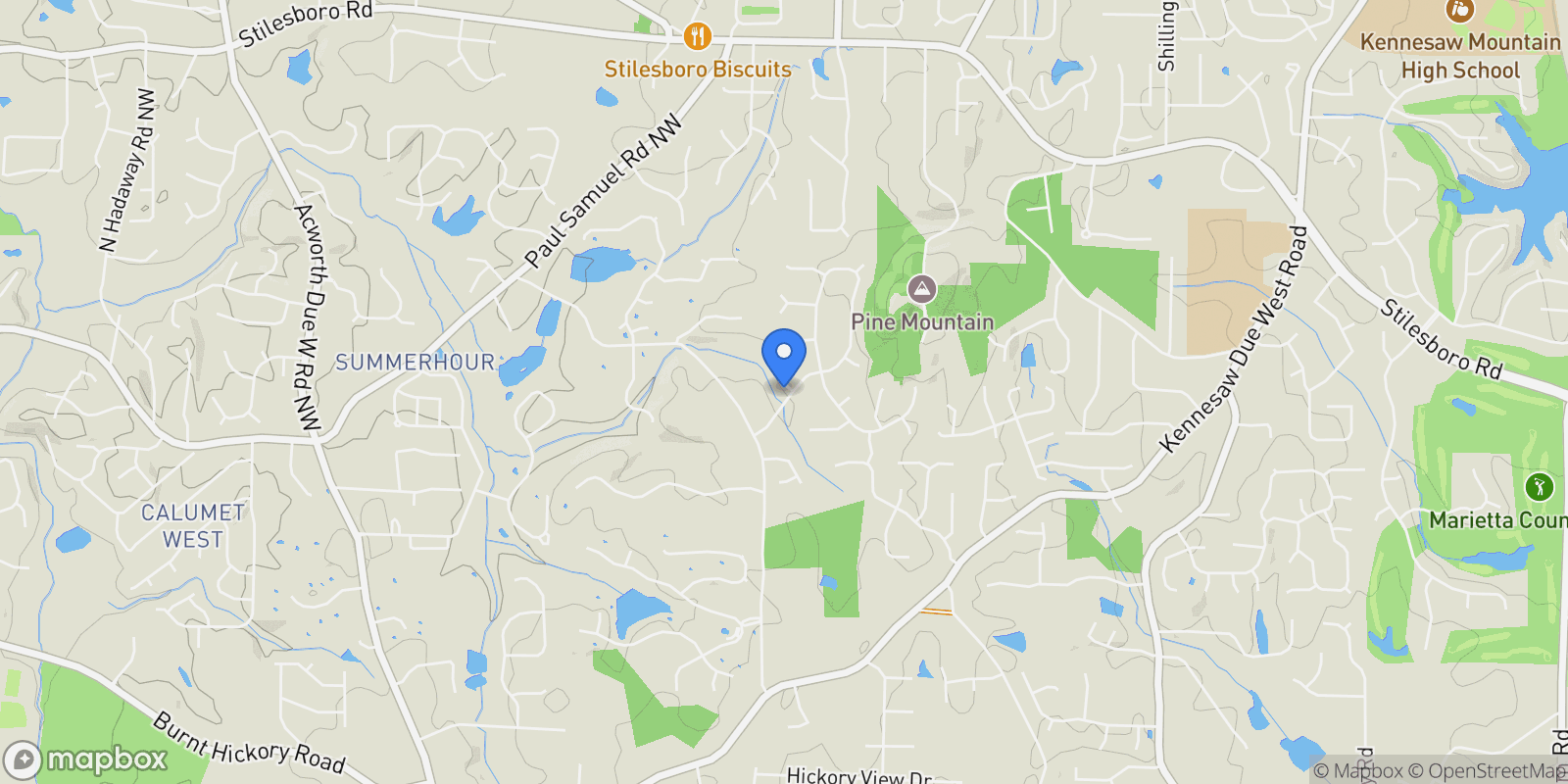 Map showing Kennesaw, Georgia, United States.