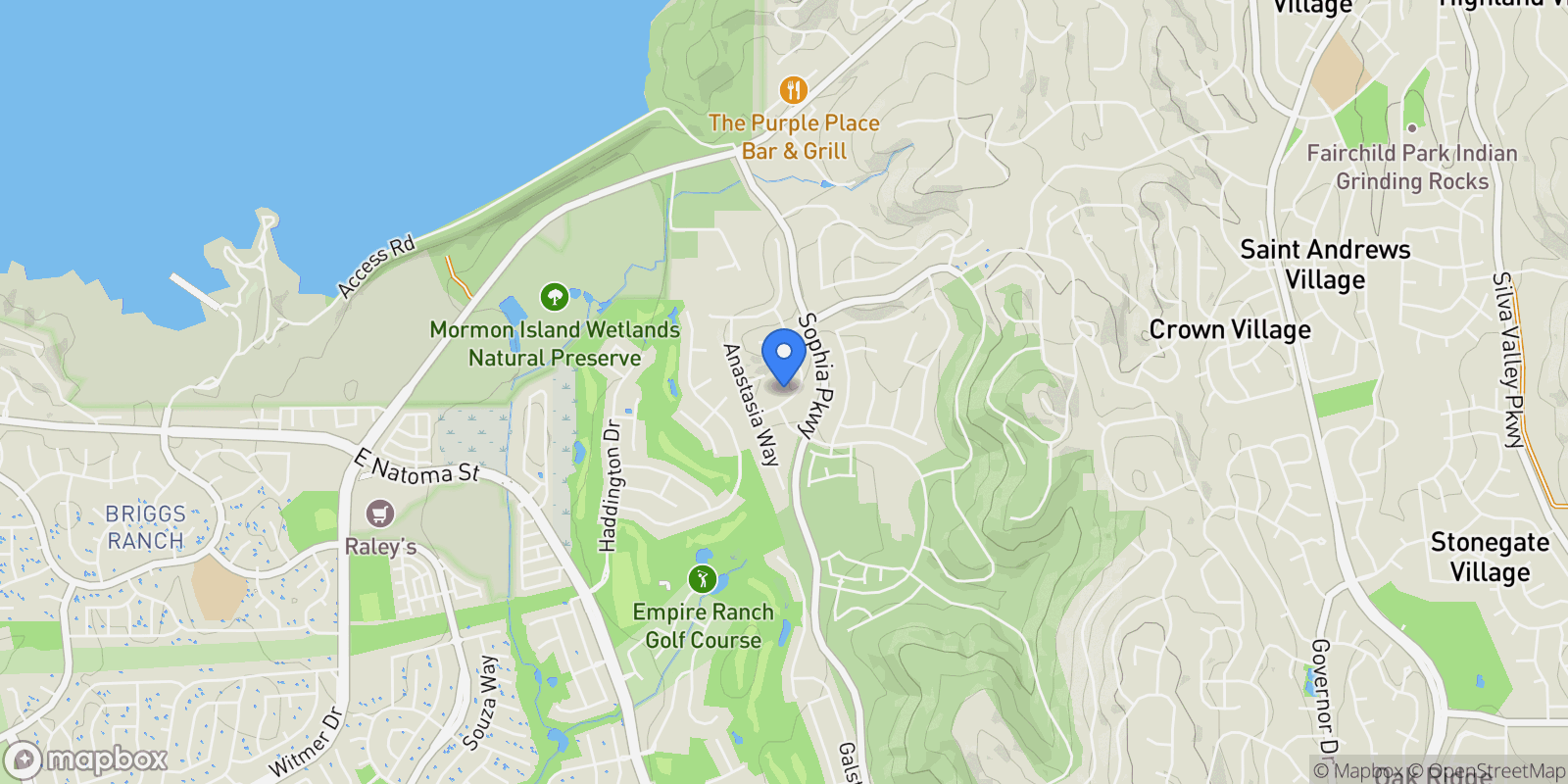 Map showing 5100 Thalia Drive, El Dorado Hills, California, United States.