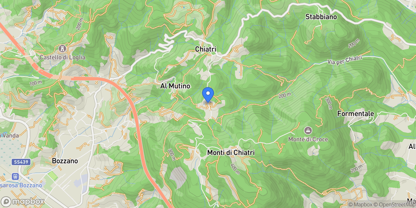 Map showing Chiatri, Lucca, Tuscany, Italy.