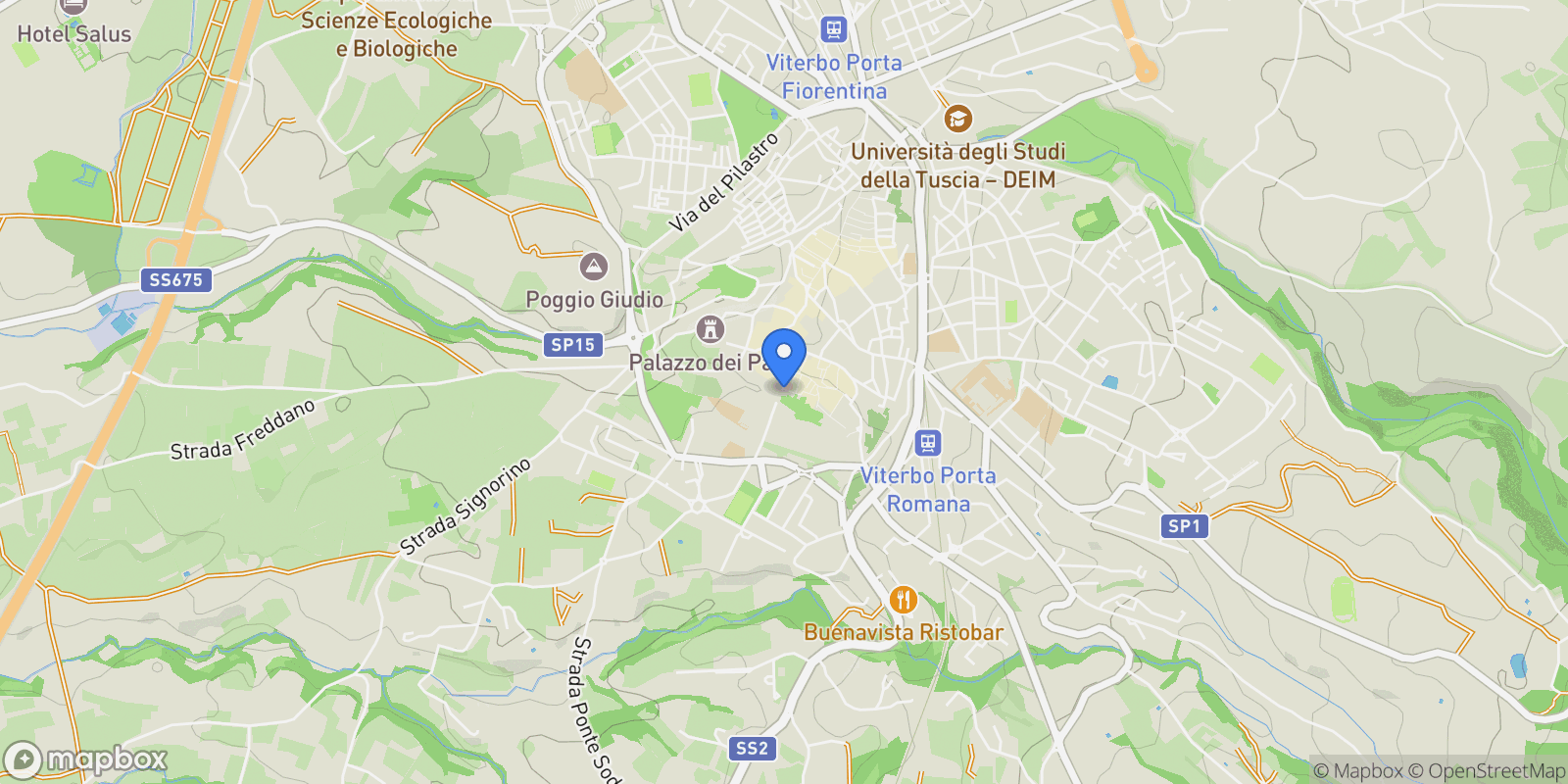 Map showing Viterbo Viterbo Vallecupa 68, Viterbo, Lazio, Italy.