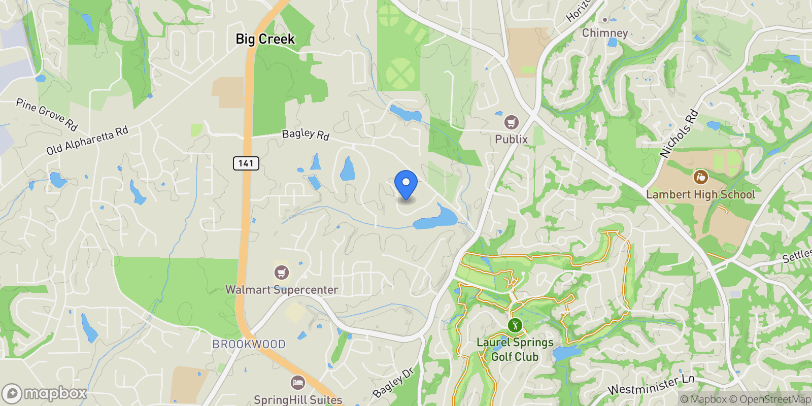 Map showing Cumming, Georgia, United States.