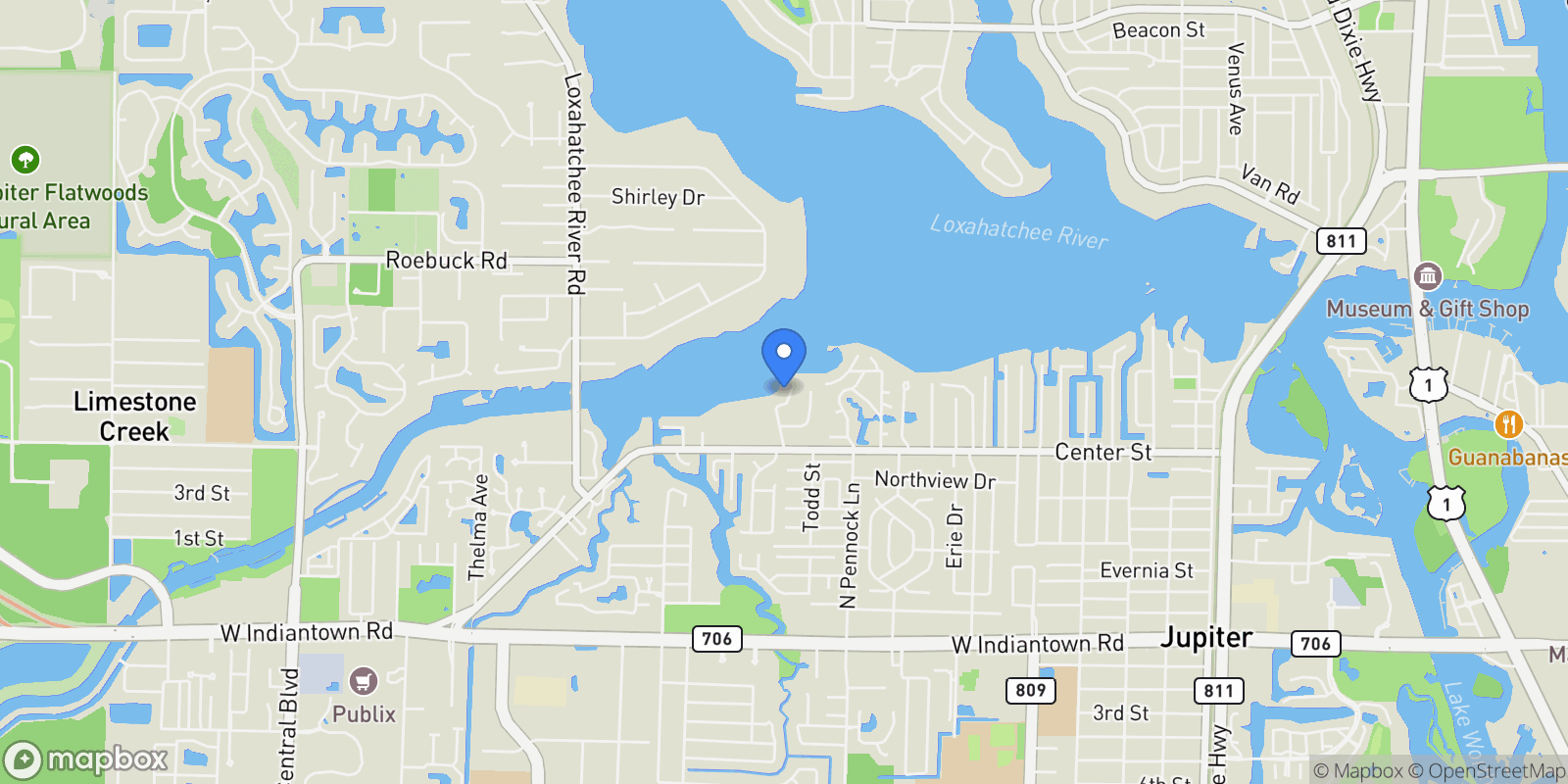 Map showing 18137 Palm Point Drive, Jupiter, FL, 33458, USA, Jupiter, Florida, United States.
