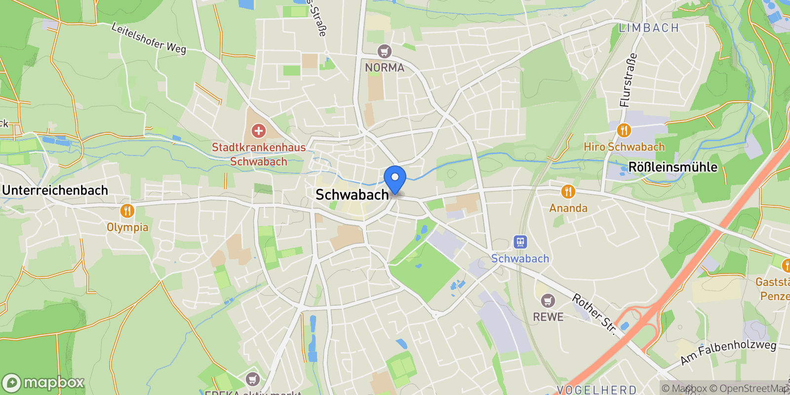 Map showing Schwabach, Montana, Germany.