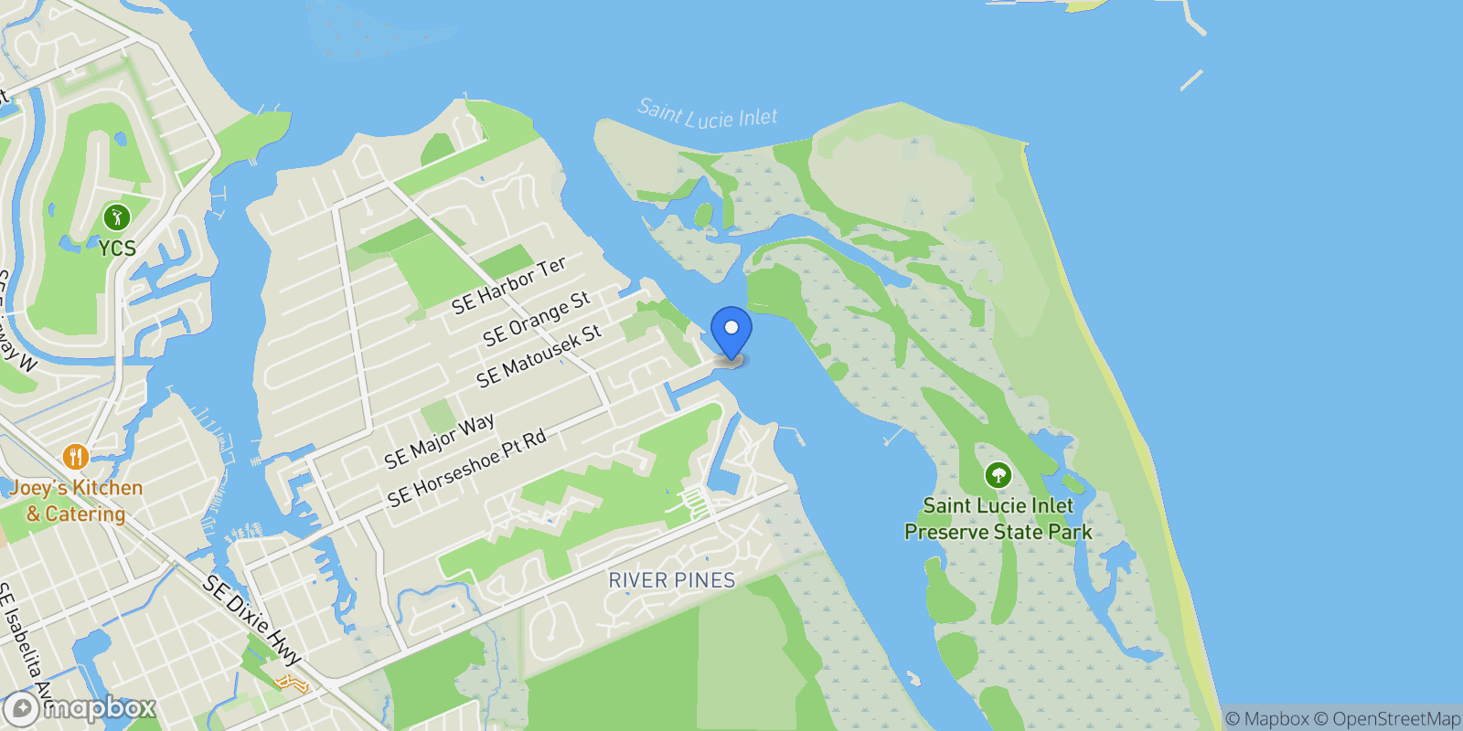Map showing 6026 SE Horseshoe Point Place, Stuart, FL, 34997, USA, Stuart, Florida, United States.