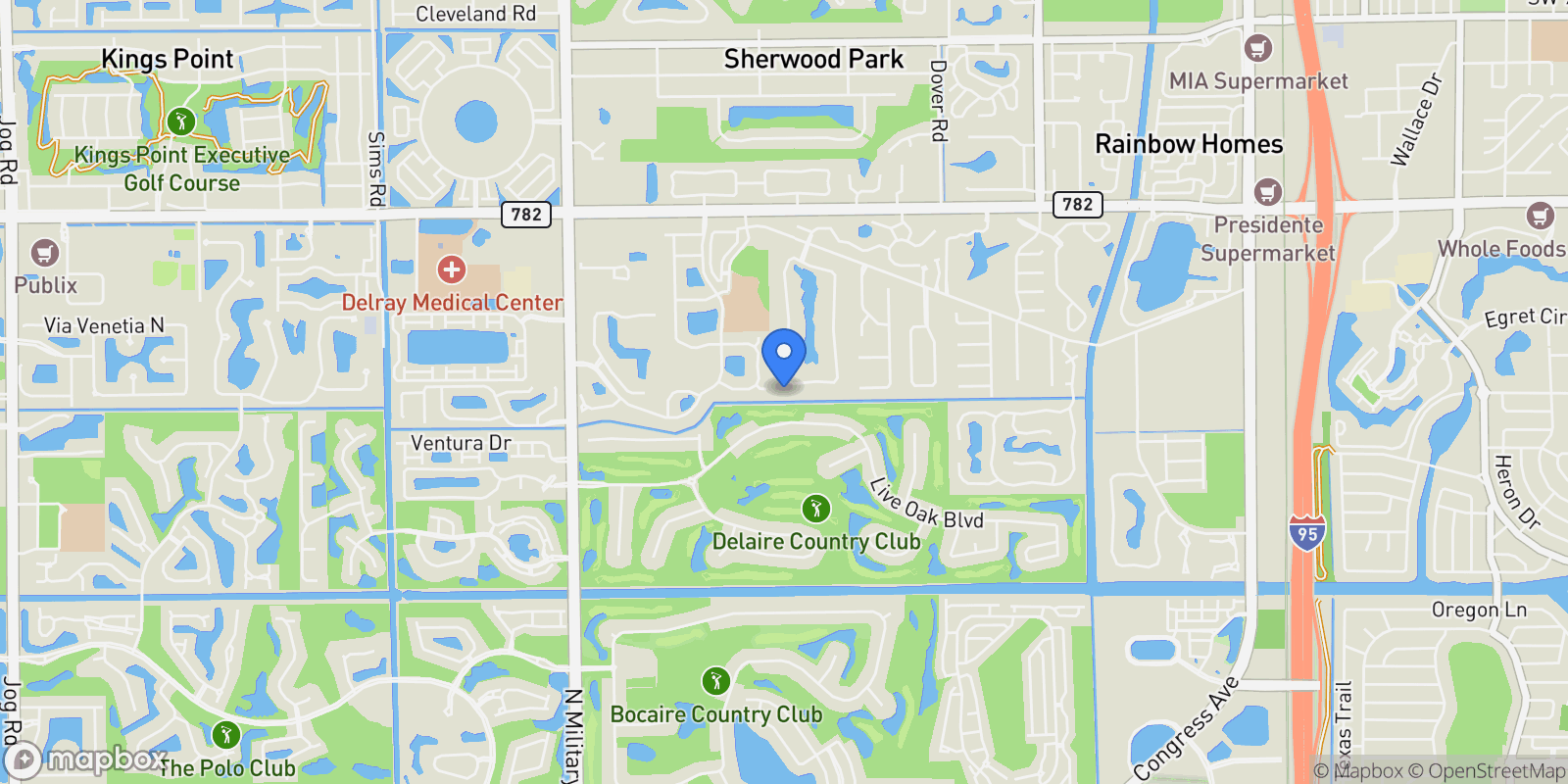 Map showing 16356 Bridlewood Circle, Delray Beach, FL, 33445, USA, Delray Beach, Florida, United States.