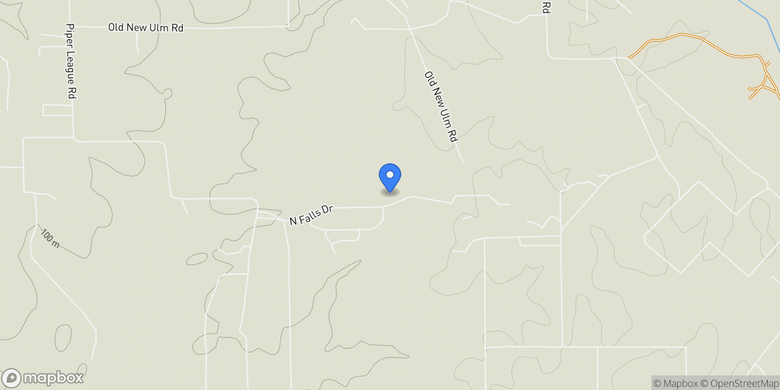 Map showing 404 Saint Andrews Drive, New Ulm, Texas, United States.