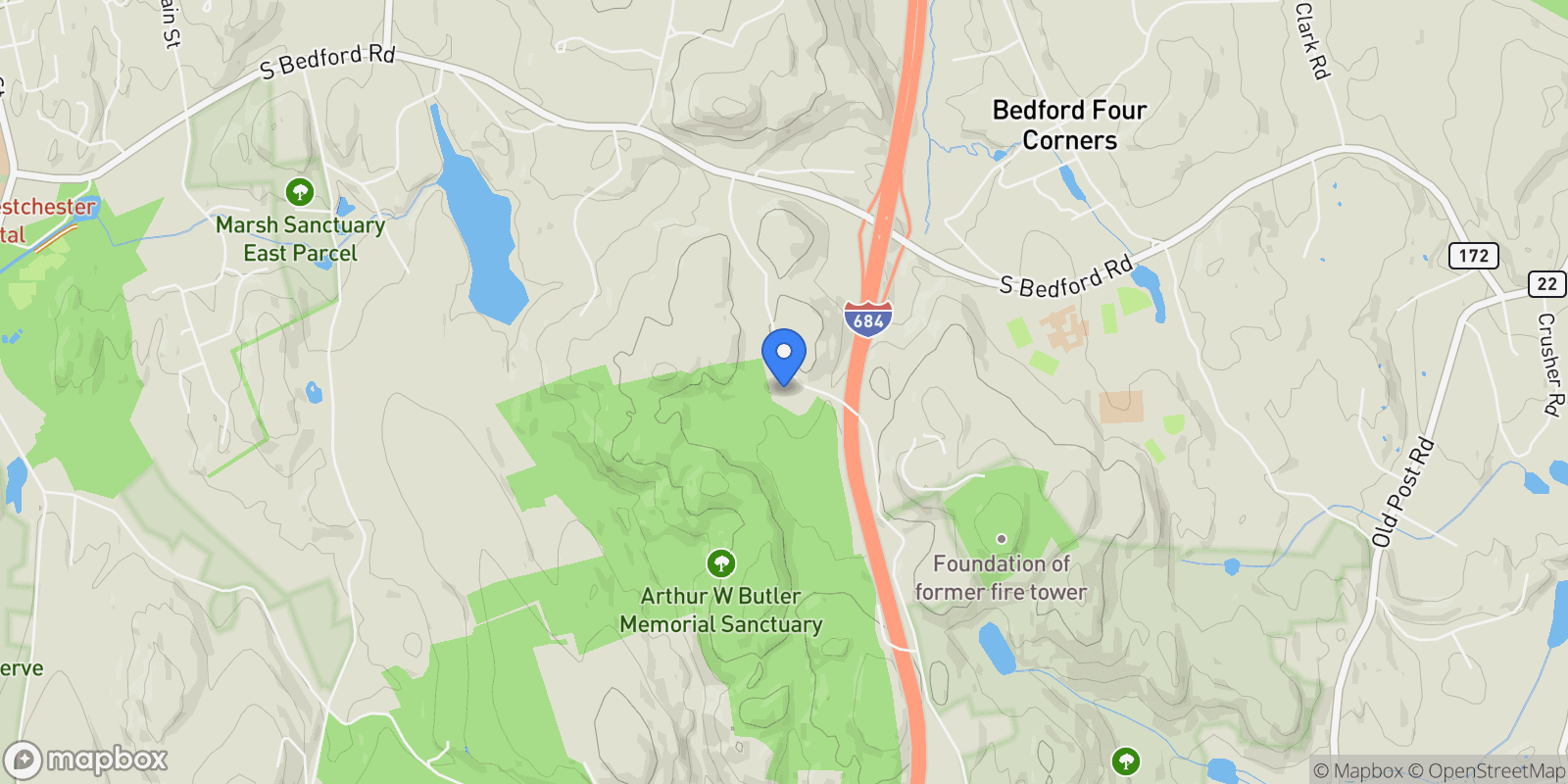 Map showing 117 Chestnut Ridge Road, Bedford, NY, 10549, USA, Mount Kisco, New York, United States.