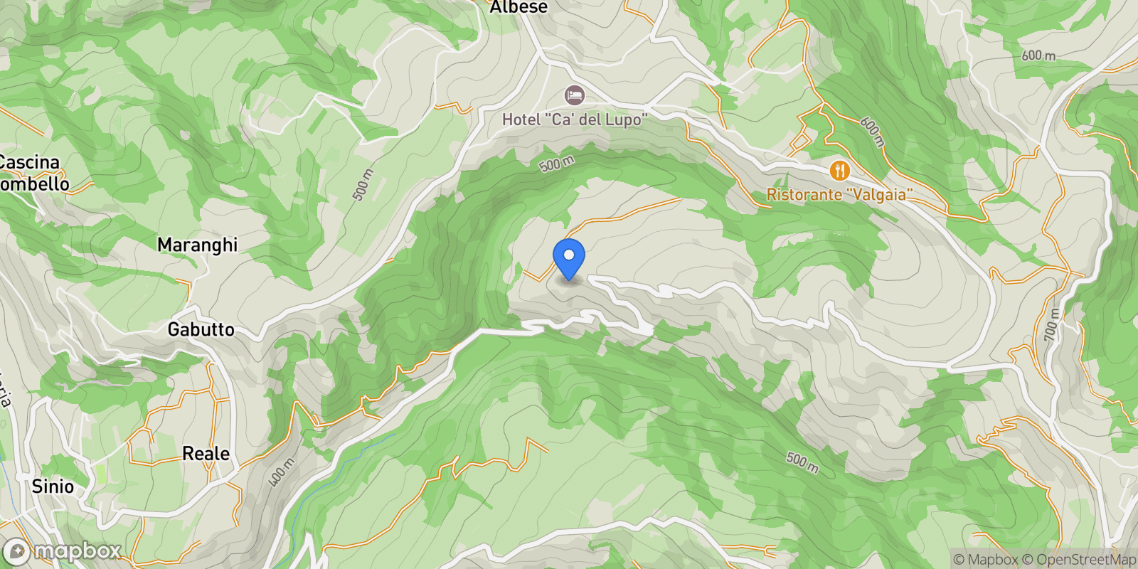 Map showing Albese Sinio Borine 51, Piedmont, Italy.