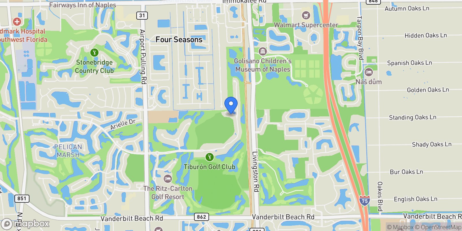 Map showing 2859 Tiburon BLVD E, #103, Naples, FL, 34109, USA, Naples, Florida, United States.