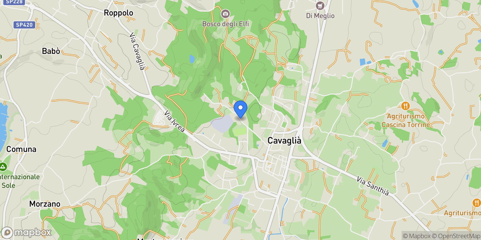 Map showing Pianura Biellese Cavaglià Moriondo 0, Cavaglià, Piedmont, Italy.
