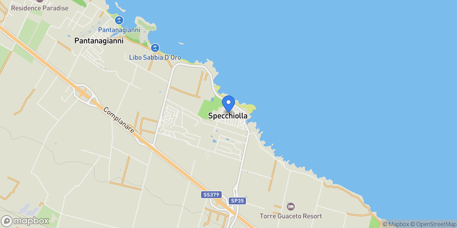 Map showing Alto Salento Carovigno Venere 37, Specchiolla, Apulia, Italy.