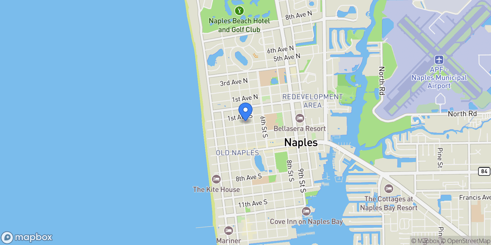 Map showing 185 4th ST S, #2, Naples, FL, 34102, USA, Naples, Florida, United States.