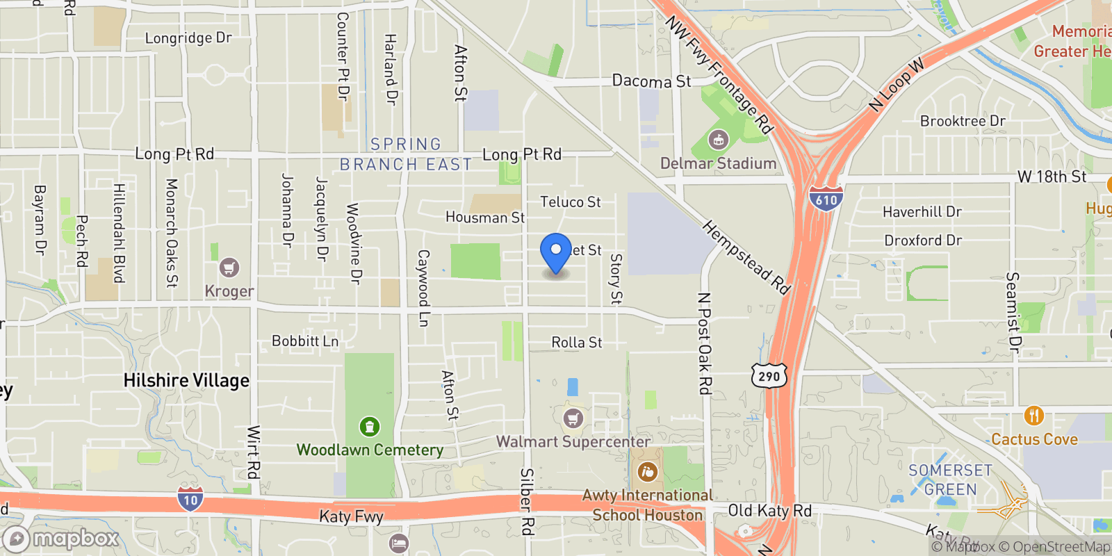 Map showing 6534 Corbin Street, Houston, Texas, United States.