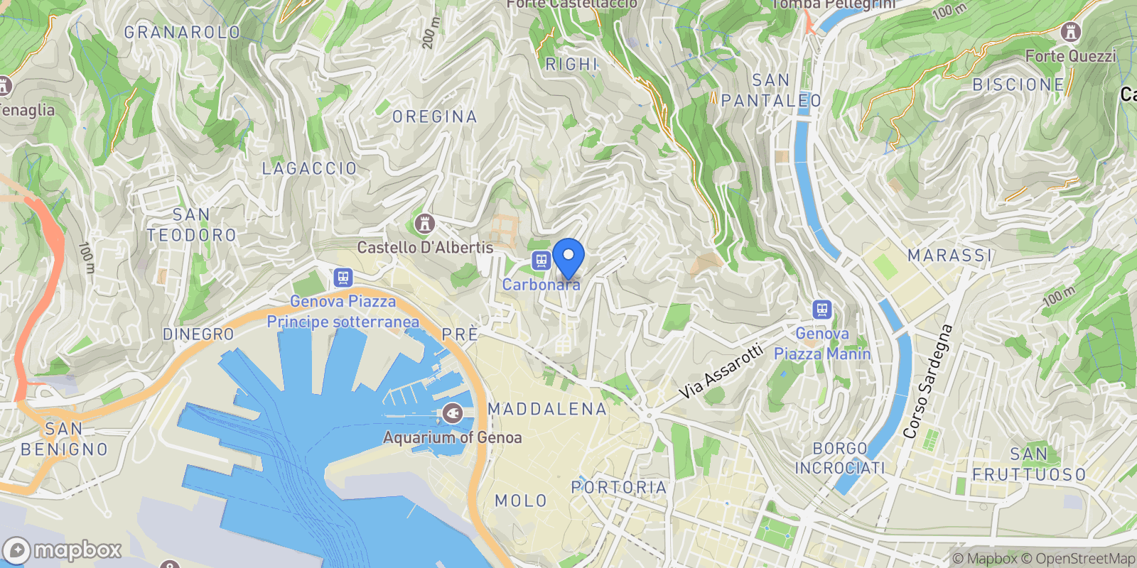 Map showing Genova Genova Accinelli 0, Genoa, Liguria, Italy.