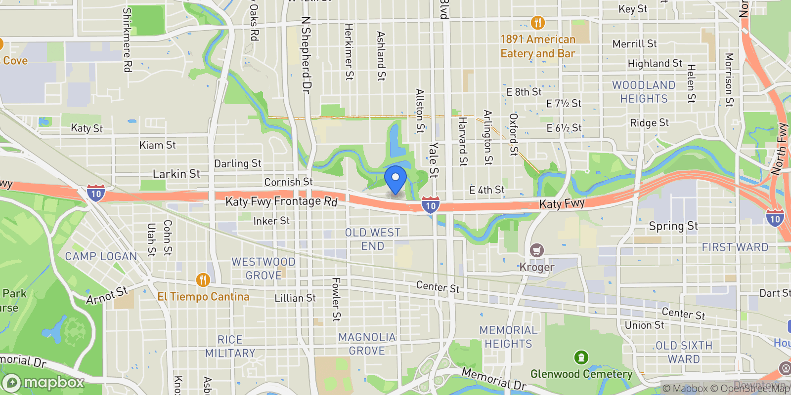 Map showing 4111 Kolb Street, Houston, Texas, United States.