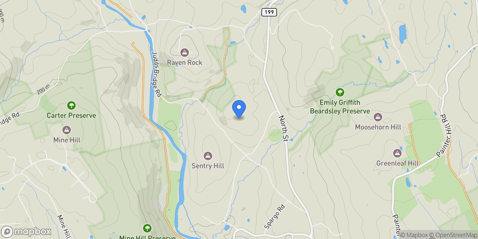 Map showing 16 Sentry Hill Road, Roxbury, CT, 06783, USA, Roxbury, Connecticut, United States.