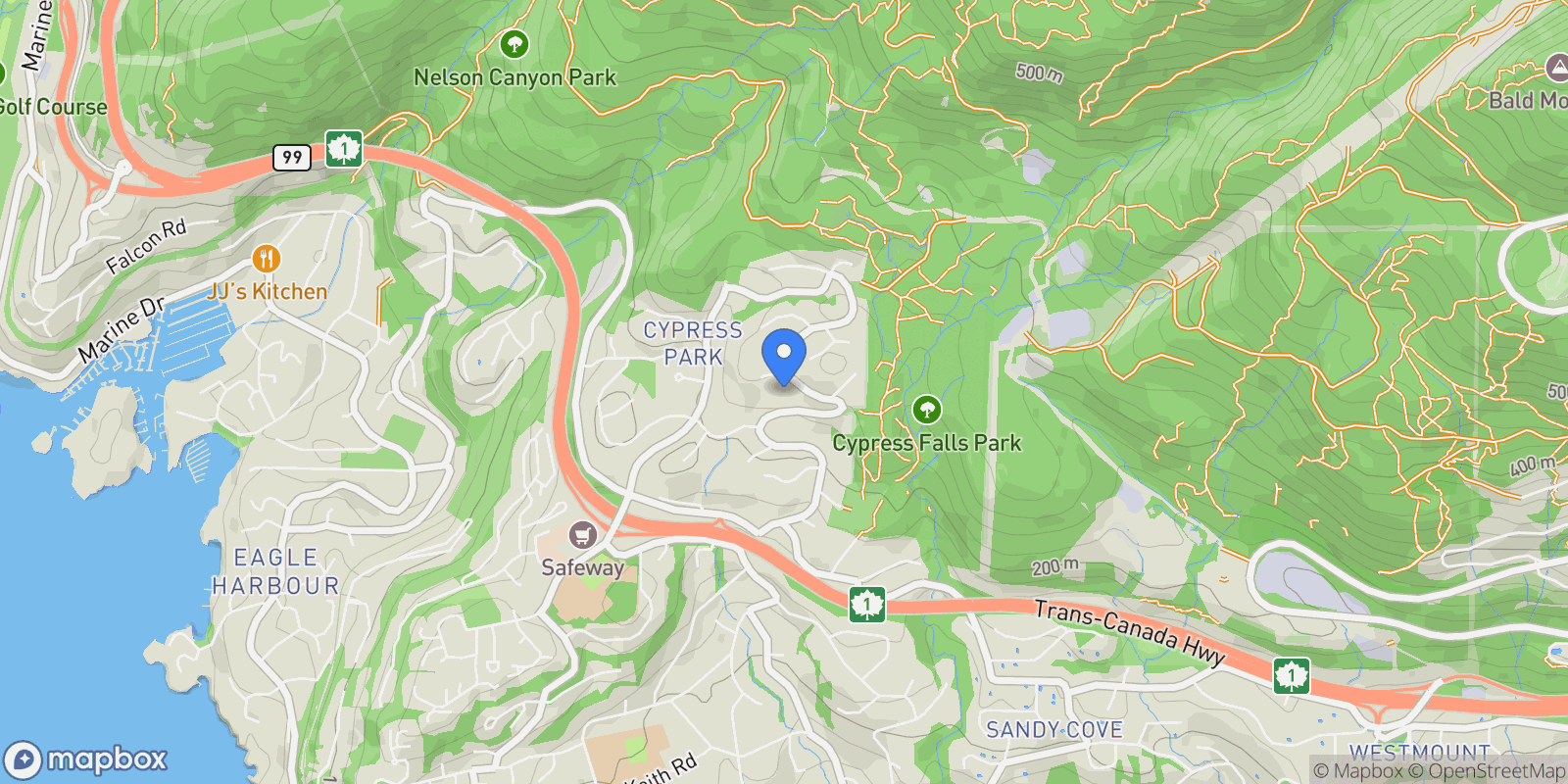 Map showing 4659 Woodgreen Drive, West Vancouver, BC V7S 2V4, West Vancouver, British Columbia, Canada.