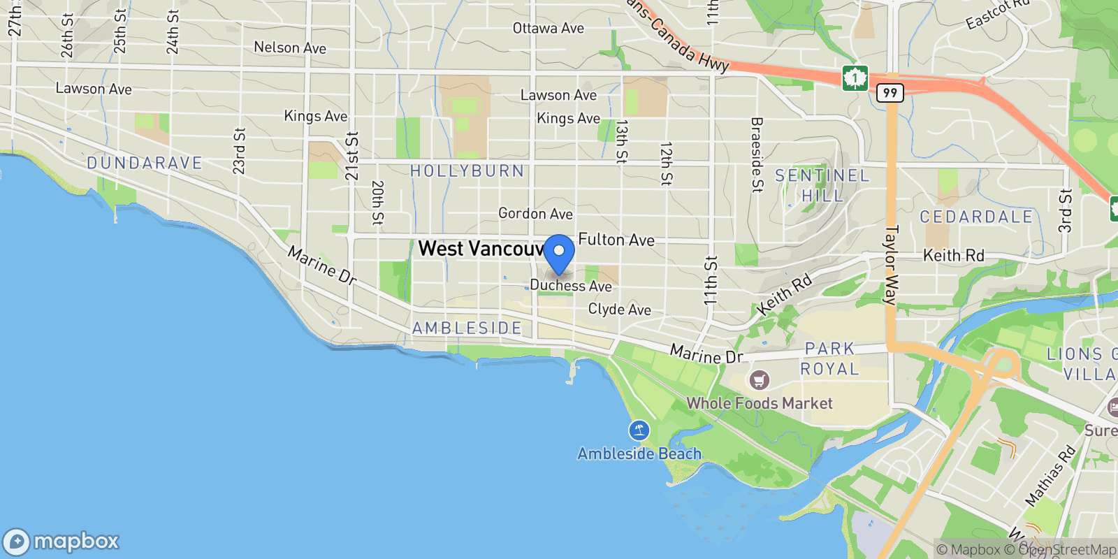 Map showing 1455 Duchess Avenue  301, West Vancouver, BC V7T 1H7, West Vancouver, British Columbia, Canada.
