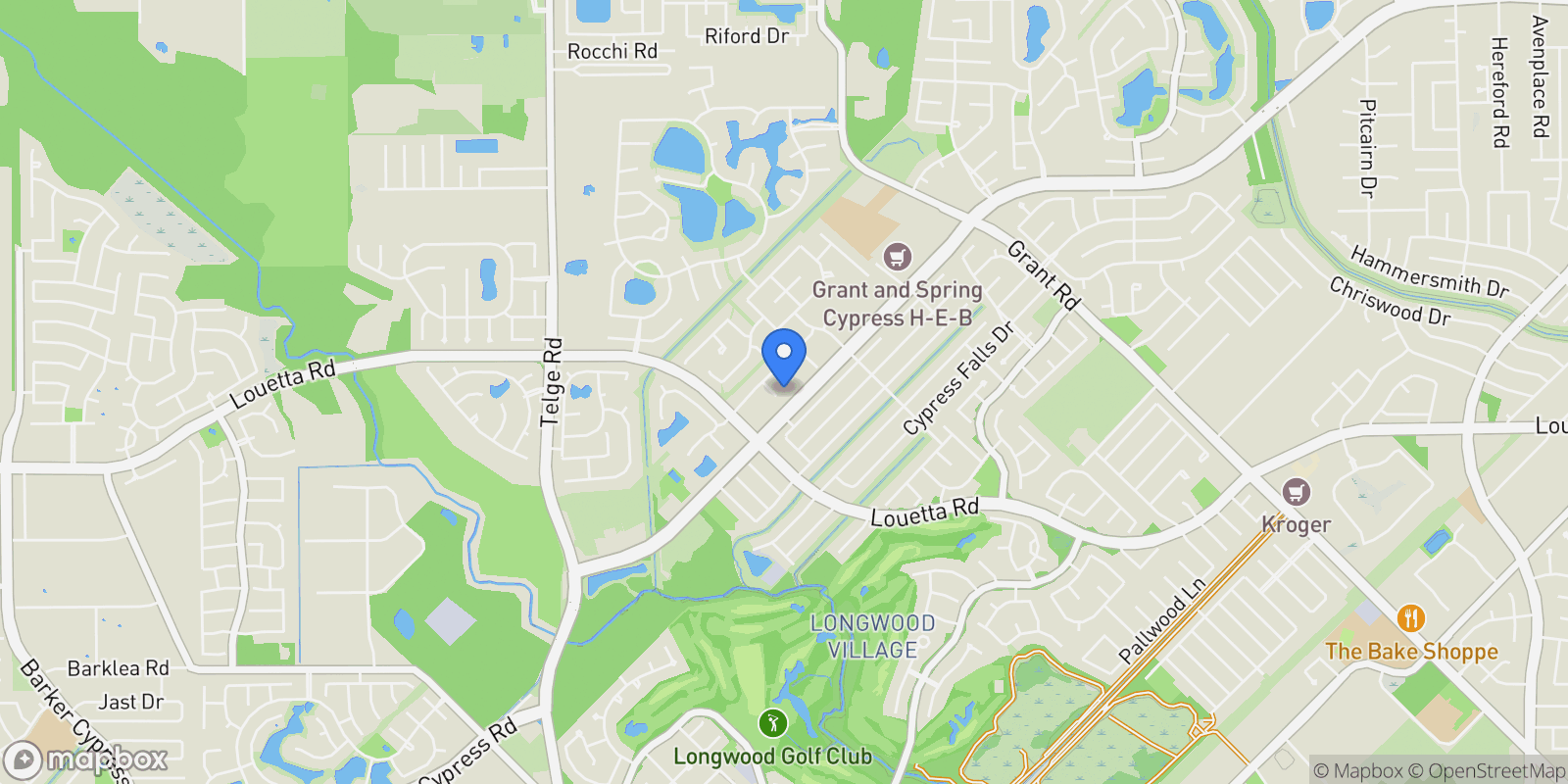 Map showing 13606 Llano Pass Court, Houston, Texas, United States.
