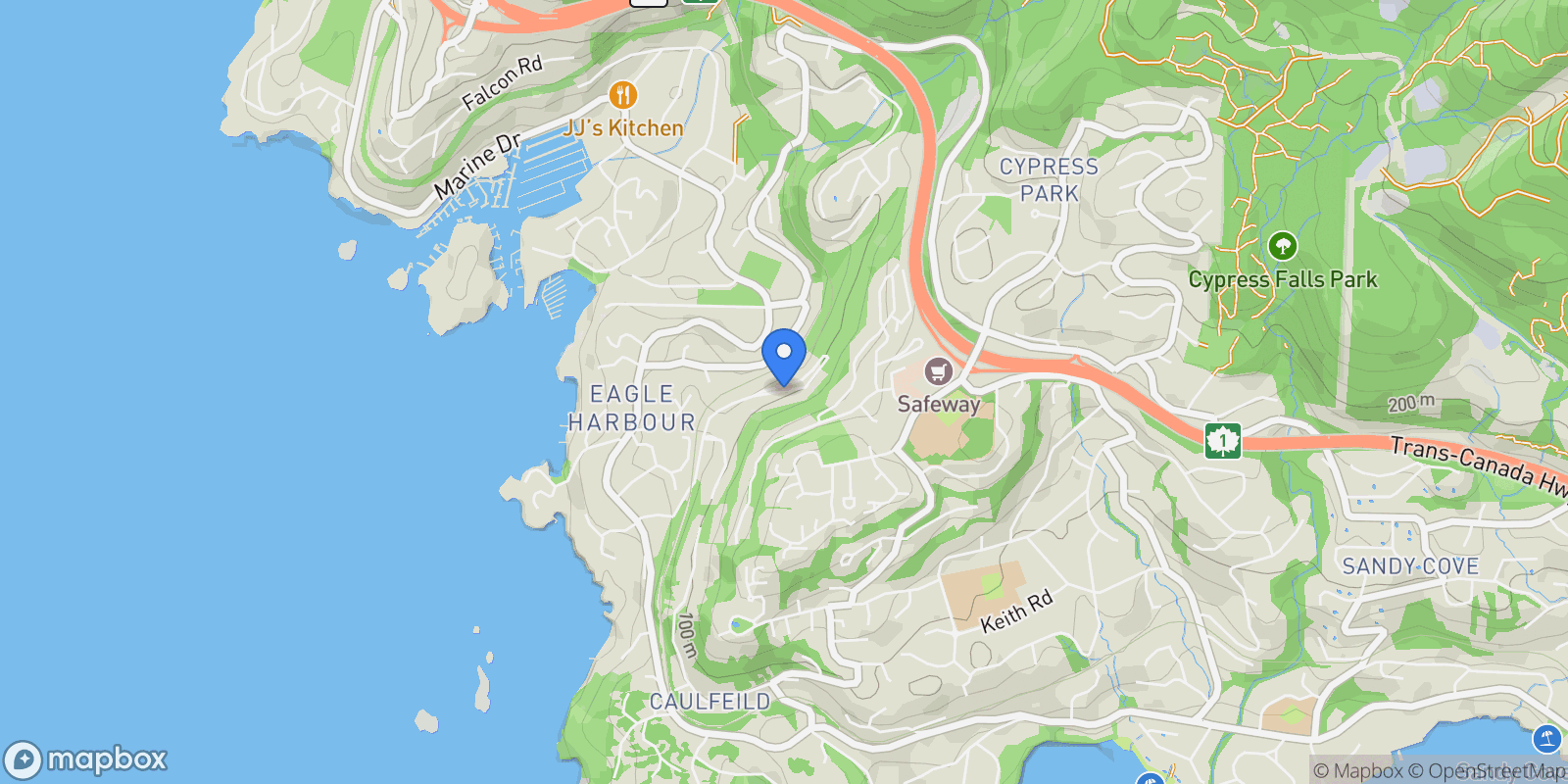 Map showing 5480 Keith Road, West Vancouver, BC V7W 3C9, West Vancouver, British Columbia, Canada.