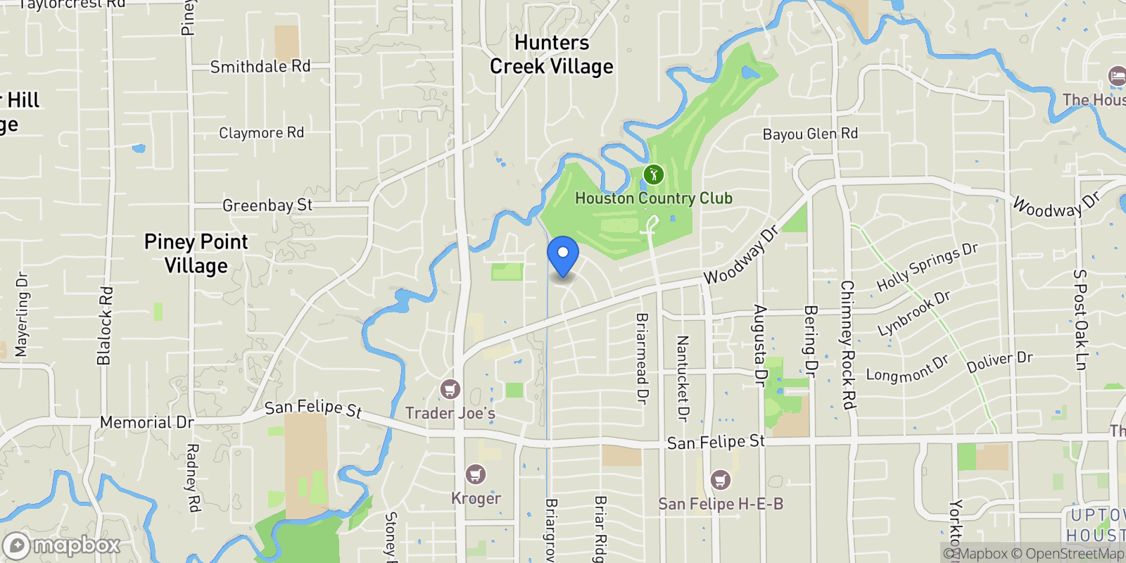 Map showing 811 Wild Valley Road, Houston, Texas, United States.