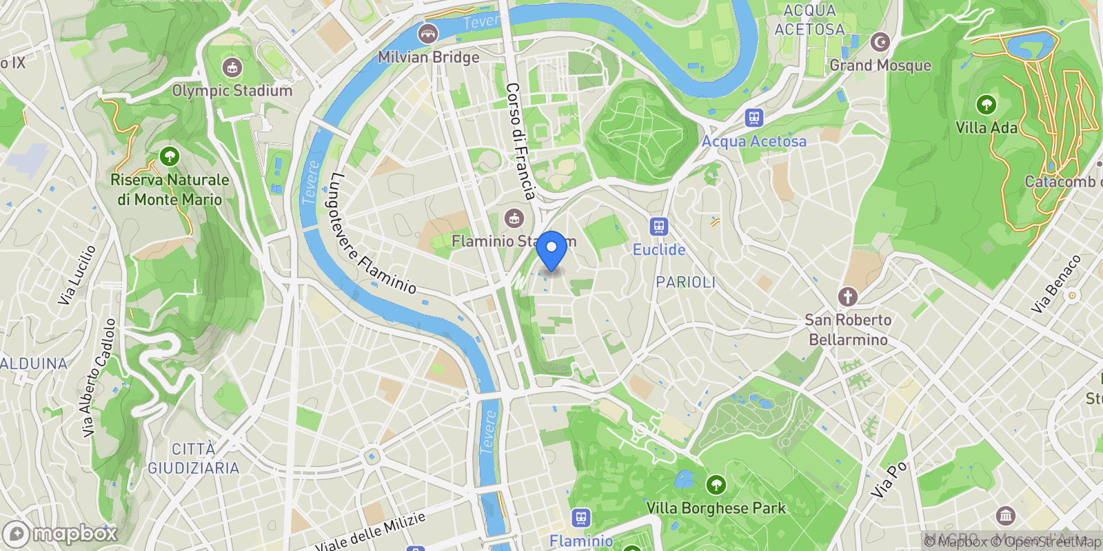 Map showing Via Sassoferrato, Rome, Lazio, Italy.