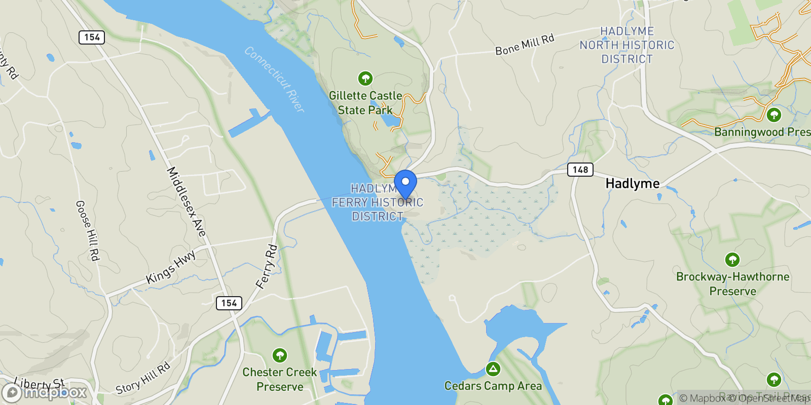 Map showing 153 Ferry Road, Lyme, CT, 06439, USA, Lyme, Connecticut, United States.
